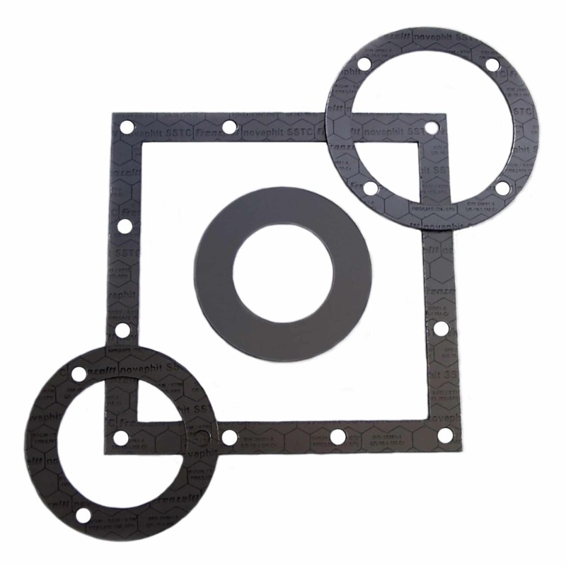 Fiber reinforced graphite gaskets