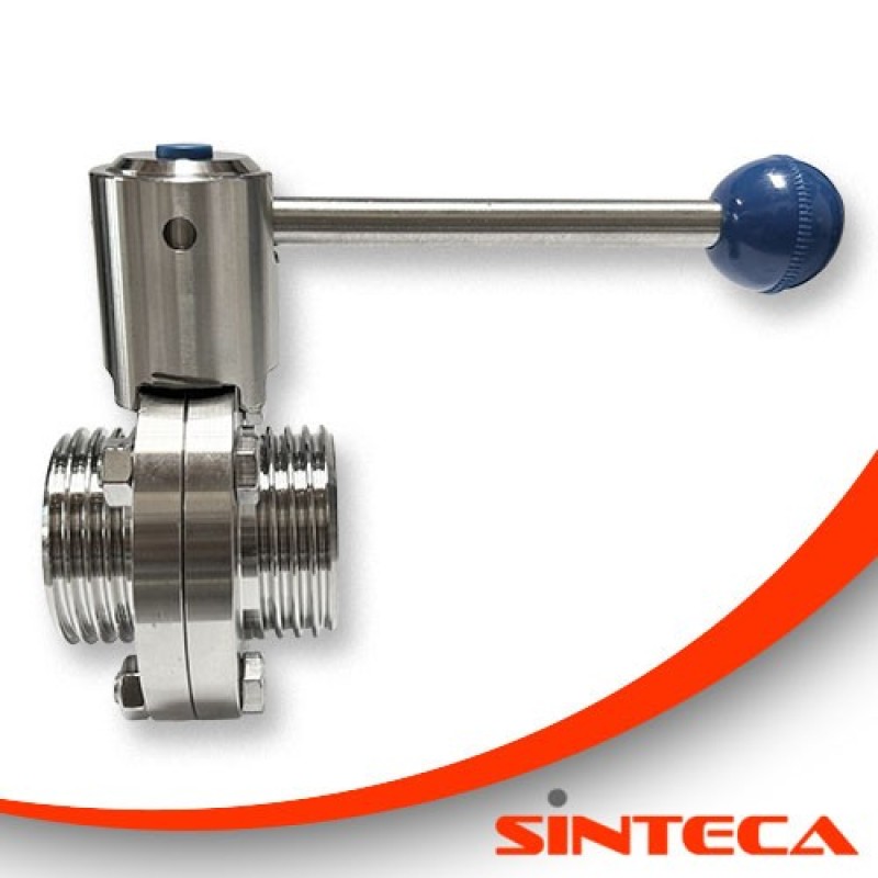 Scheibenventil Milch AG/Milch AG mit Kugel-Zug-Dreh-Handhebel