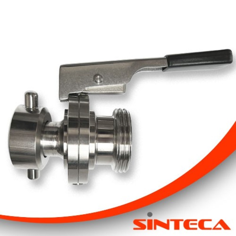 Scheibenventil Milch AG/Wein-S AG mit Edelstahl-Handhebel