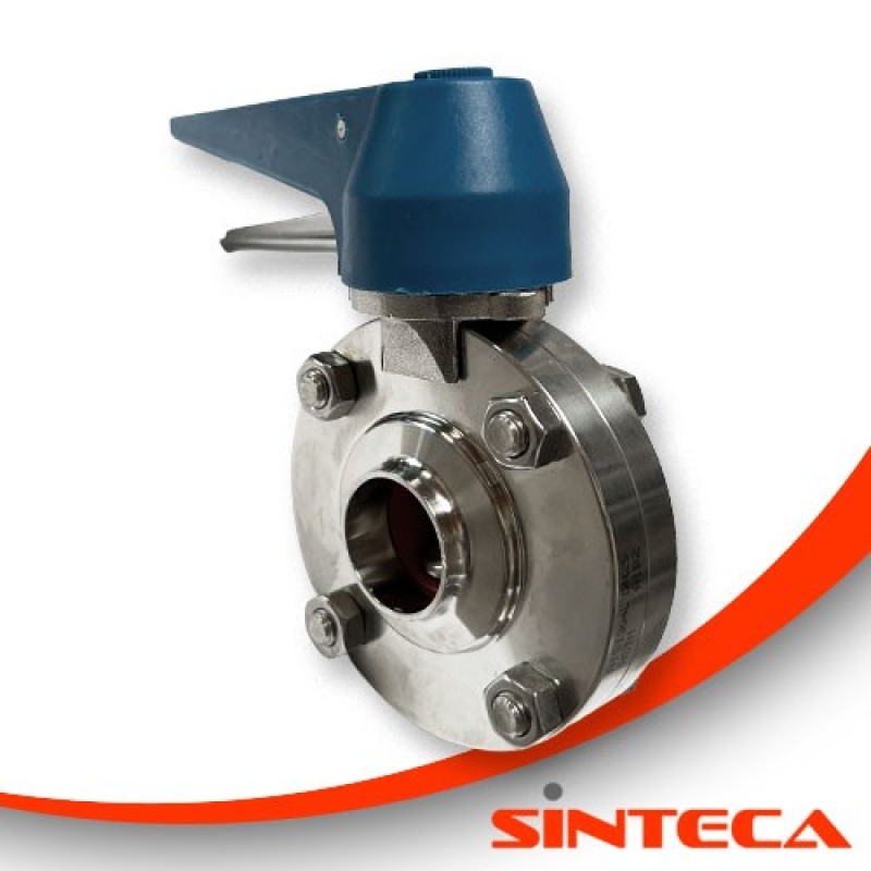 Scheibenventil Schweissst./Milch AG mit Kunststoff-Handhebel in 13 Stellungen arretierbar