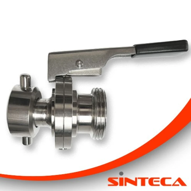 Scheibenventil Milch AG/Wein-S AG mit Edelstahl-Handhebel