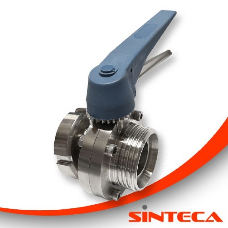 Scheibenventil Milch IG/Milch AG mit Kunststoff-Handhebel in 13 Stellungen arretierbar