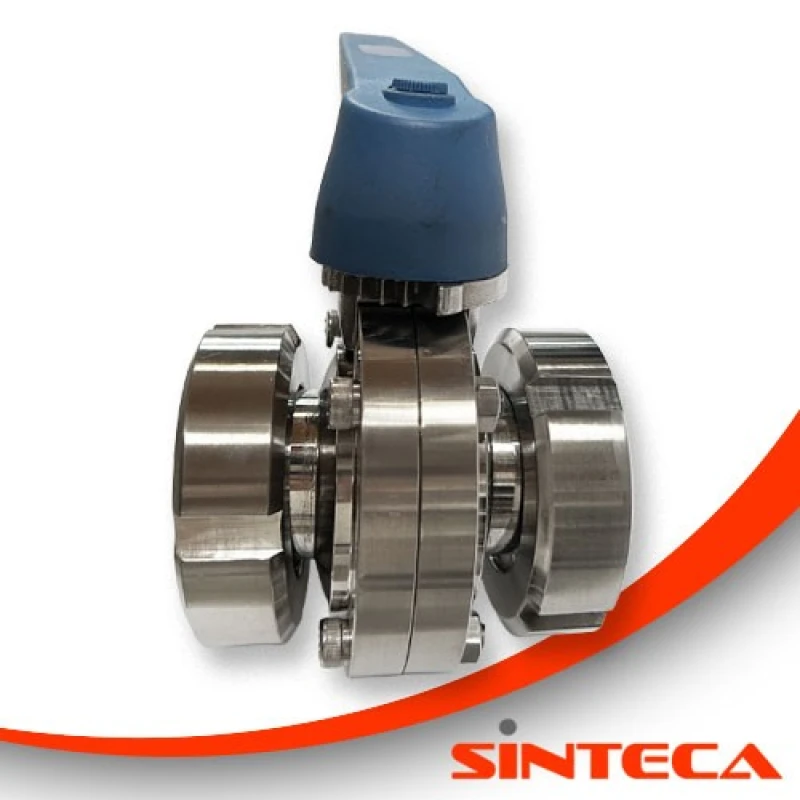 Scheibenventil Milch IG/Milch IG mit Kunststoff-Handhebel in 13 Stellungen arretierbar