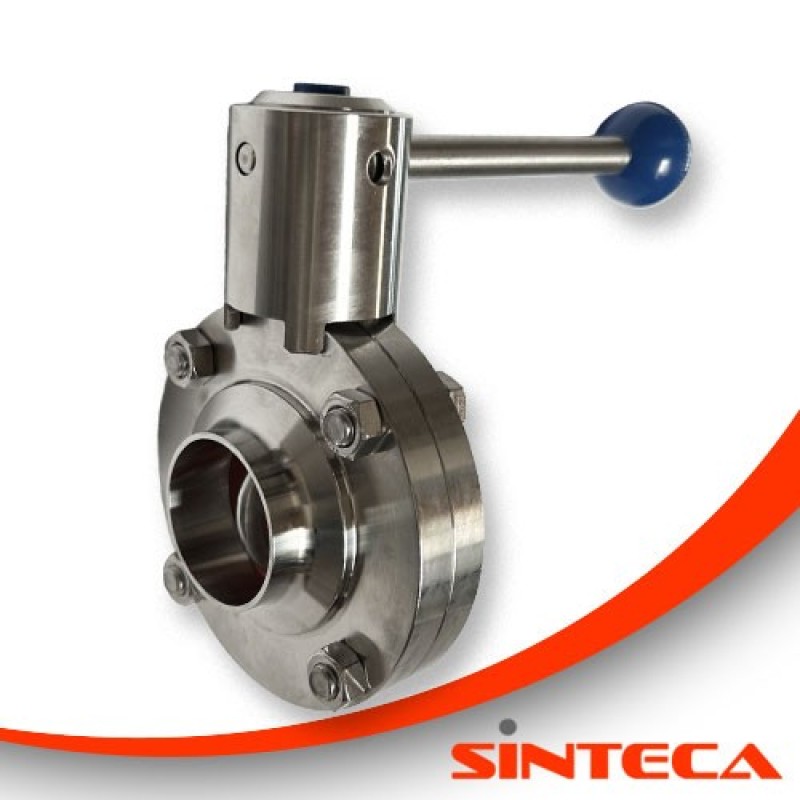 Scheibenventil Schweissst./Schweissst. mit Kugel-Zug-Dreh-Handhebel