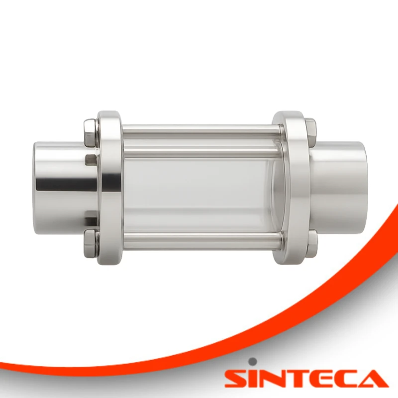 Schauglas mit Anschweissstutzen Milch